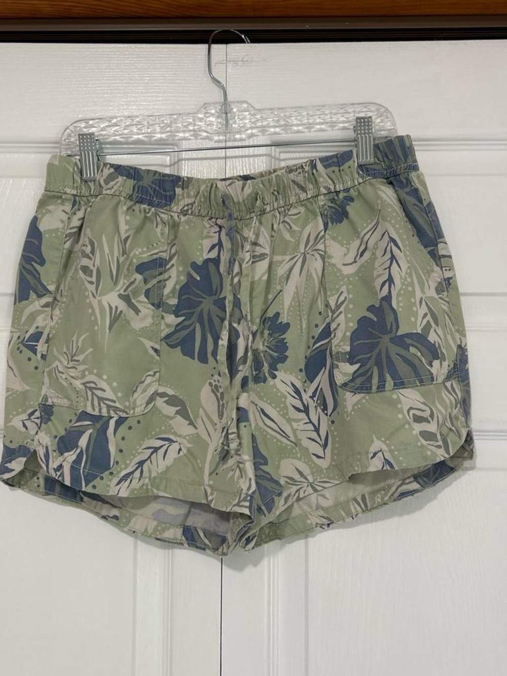 Cynthia Rowley Green and Blue Botanical Pull-On Shorts
